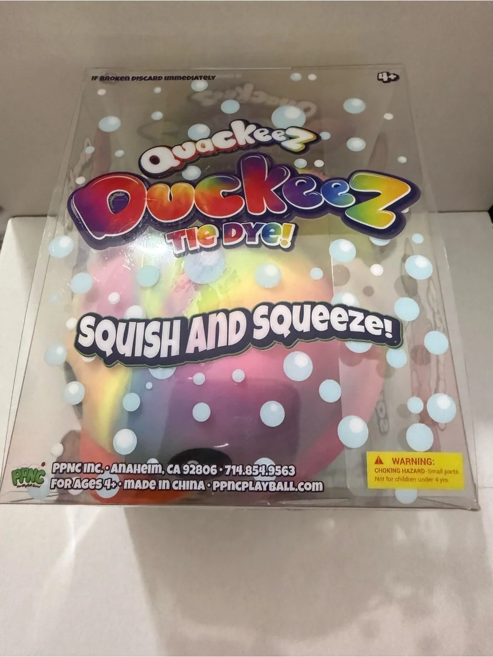 Quackeez Tie Dye Squishy Duck Sensory Toy - Multicolor